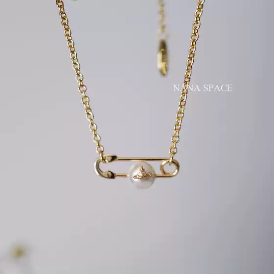 Nana Space-Pearl Vw Saturn Pin Internet Celebrity ins Unique Commuting Necklace Sweater Chain Choker