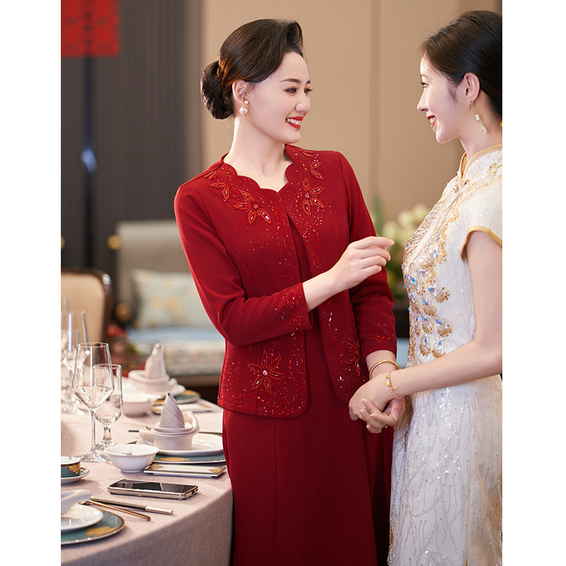 喜婆婆婚宴装结婚礼服妈妈旗袍喜旗袍