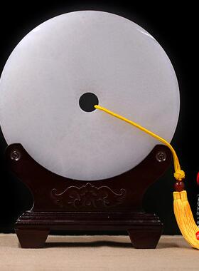 白玉石和氏璧平安扣玉扣玉璧摆件