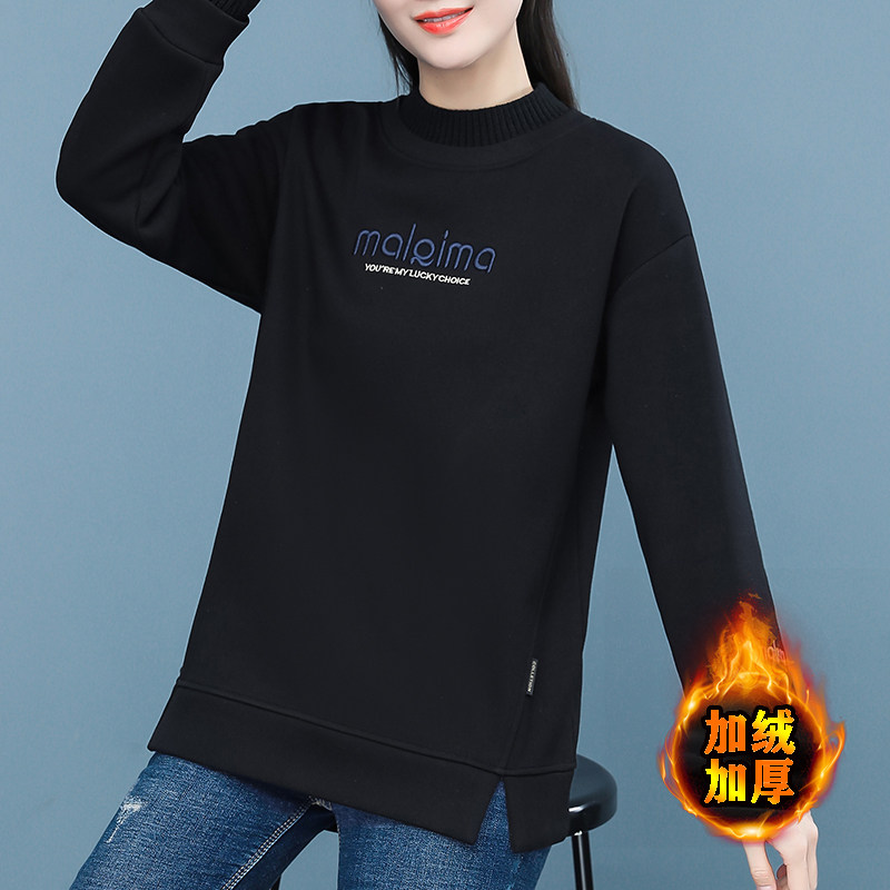 中长款卫衣女新款2025春装新款爆款加绒加厚显瘦中年妈妈装外套