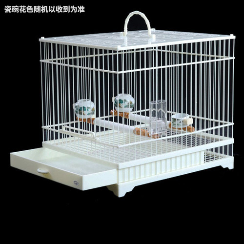 鸟笼颠颏红子塑钢鸟笼长方形靛颏养笼板顶亮顶玻璃钢洗澡笼抽屉笼