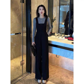 洋气减龄百搭显瘦阔腿裤 时尚 新款 女2025年春季 潮 小个子连体背带裤