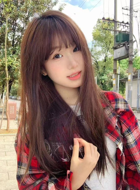 美式复古红色刺绣格子衬衫宽松设计长袖衬衣上衣外套