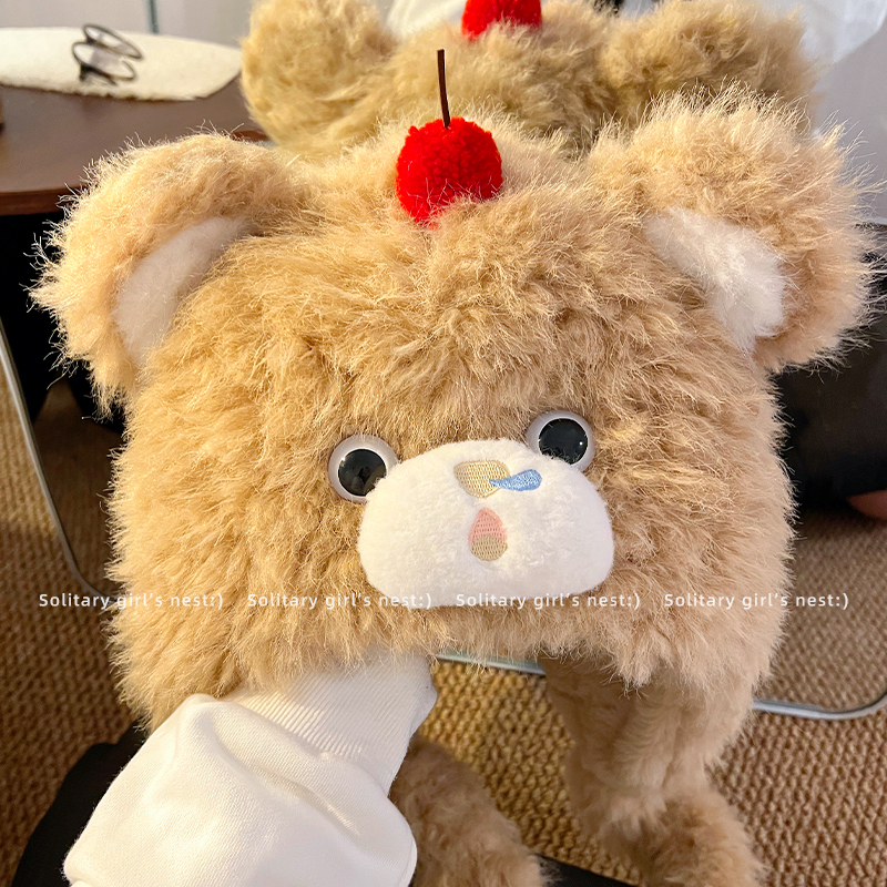 小熊耳朵帽子围巾一体女冬季保暖百搭防风加绒加厚毛绒围脖雷锋帽