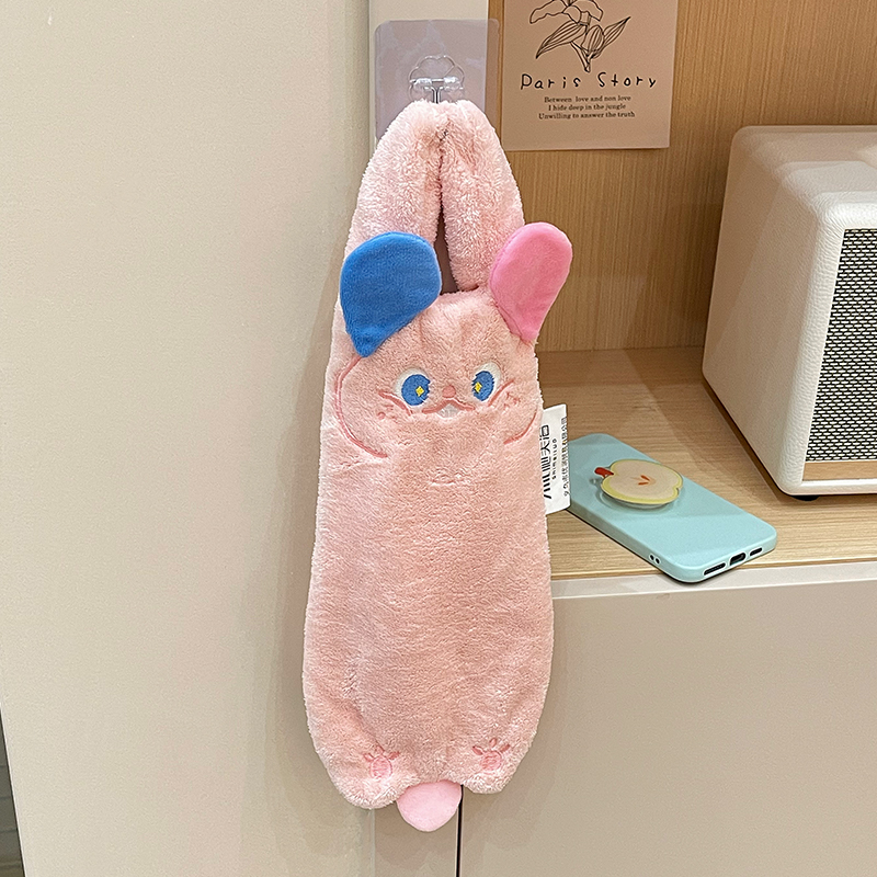 【清仓】可爱擦手巾挂式厨房吸水不掉毛加厚卫生间卡通洗手帕毛巾