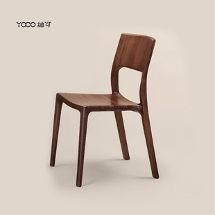 柚可家居实木餐椅现代简约设计师款进口柚木座椅全实木椅子