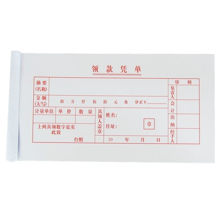 包邮林星领款凭单 凭证单领款单财务凭证单凭证单据收据一包10本