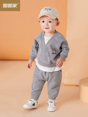 嘟嘟家 Детская весенняя толстовка для мальчиков, детский спортивный комплект, детская одежда