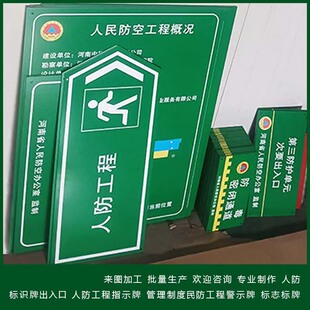 河南省人民防空指示牌民防工程铝板反光人防标识牌户外工程定做