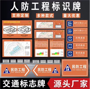 上海市人防标识牌反光牌人民防空工程管理须知人防设施标识铝牌