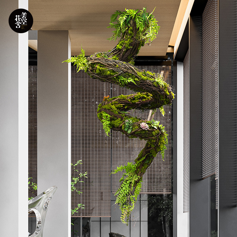 美空花舍高仿真悬空绿植摆件定制