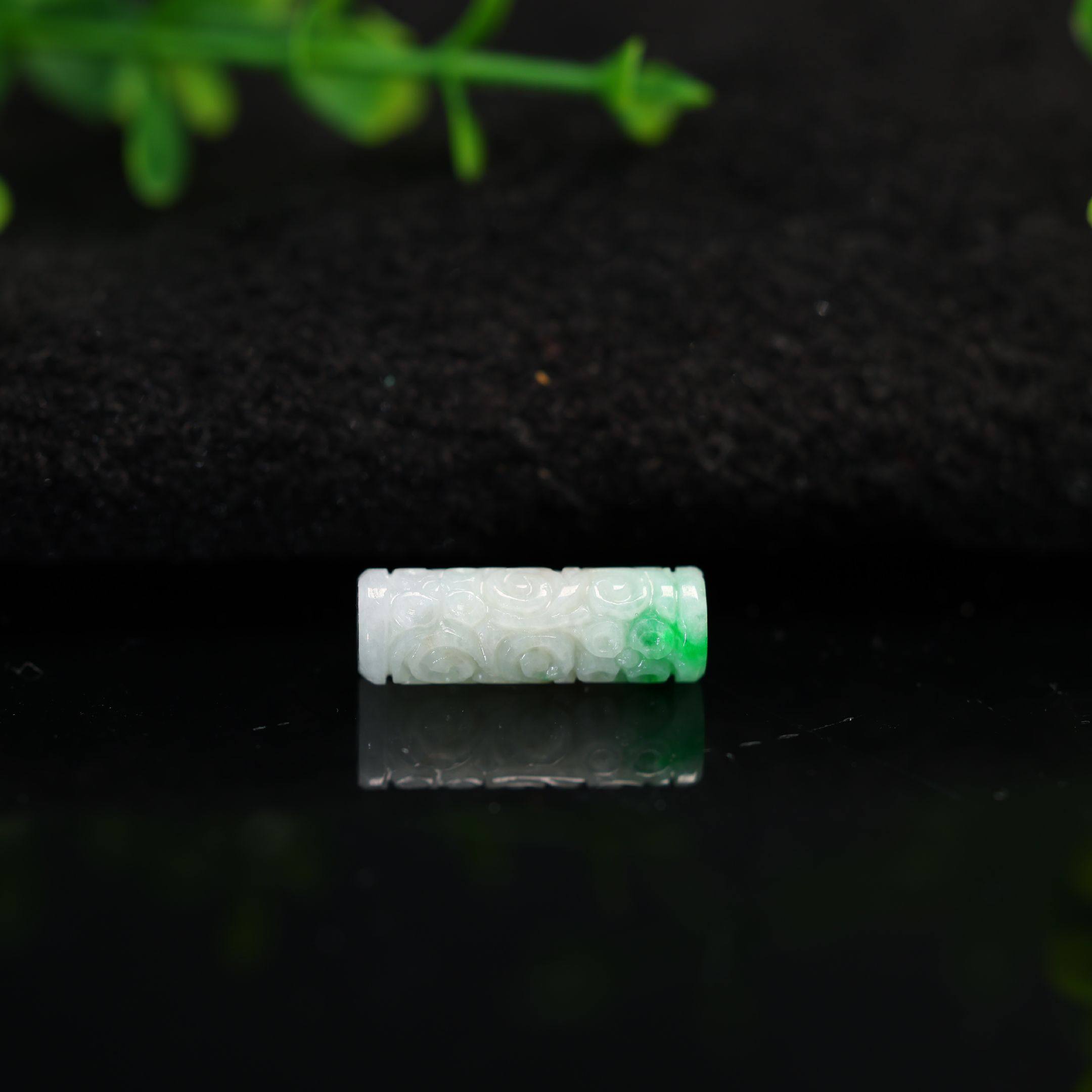 #K768白底青飘阳绿天然A货翡翠圆柱形路路通桶珠管珠吊坠,珠宝/钻石/翡翠,翡翠裸石/蛋面,淘宝优惠券,粉丝福利购,淘宝优惠卷