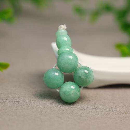 天然A货翡翠素面珠子三通佛头
