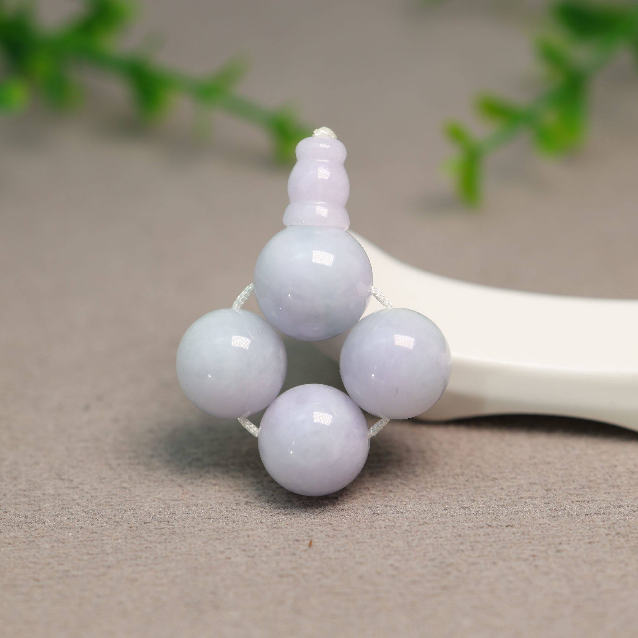 #C311紫色缅甸天然A货翡翠素面圆珠子三通佛头 珠串配件