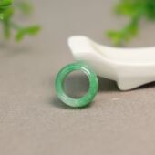 I297冰糯种飘阳绿天然A货翡翠小环吊坠