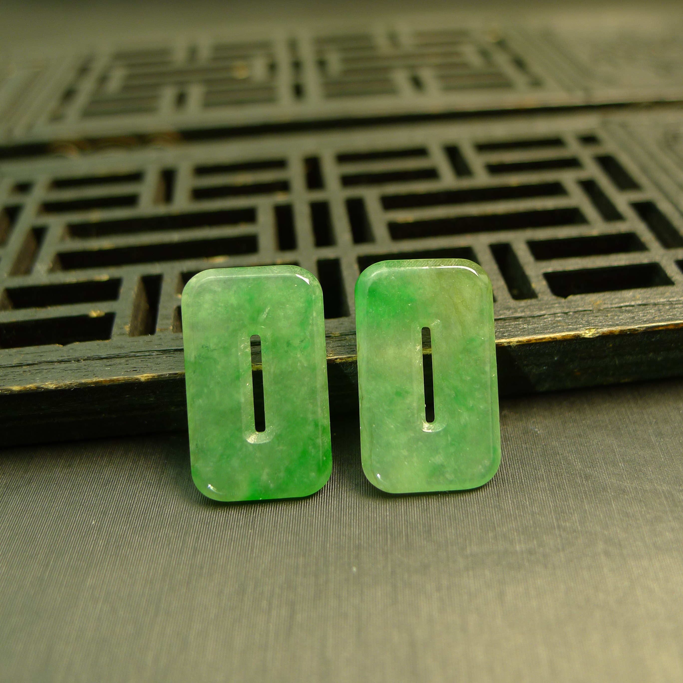 #G618一对冰种阳绿缅甸天然A货翡翠方糖耳坠花片裸石,珠宝/钻石/翡翠,翡翠裸石/蛋面,淘宝优惠券,粉丝福利购,淘宝优惠卷