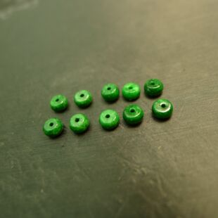 10颗辣绿天然A货翡翠算盘珠子小隔珠 I732