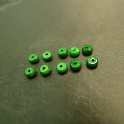 颗辣绿天然A货翡翠算盘珠子
