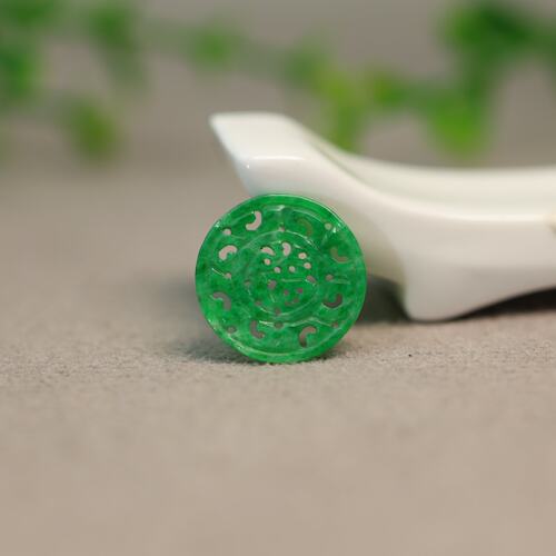 天然A货翡翠圆福子花片