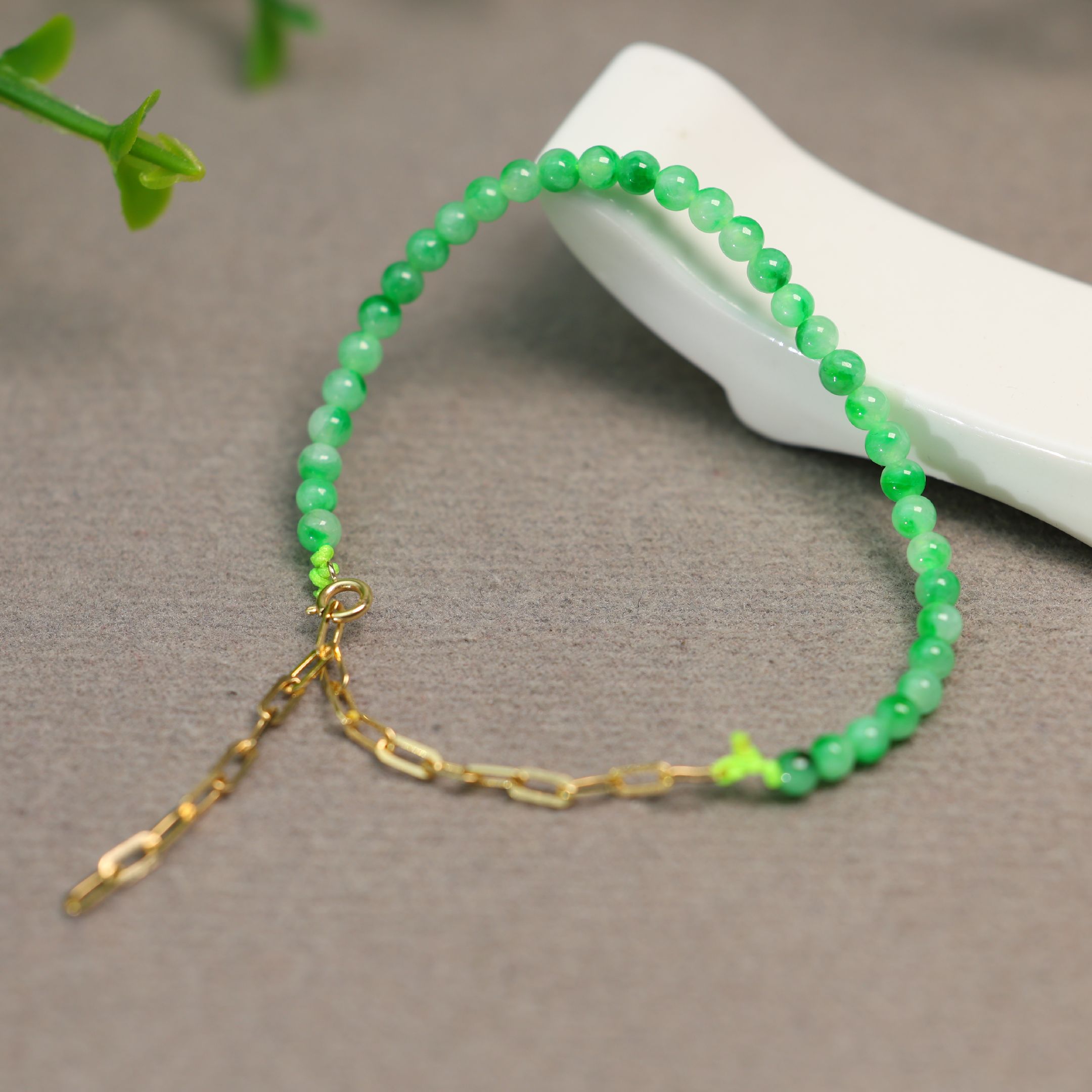 天然A货翡翠小米珠小圆珠手串