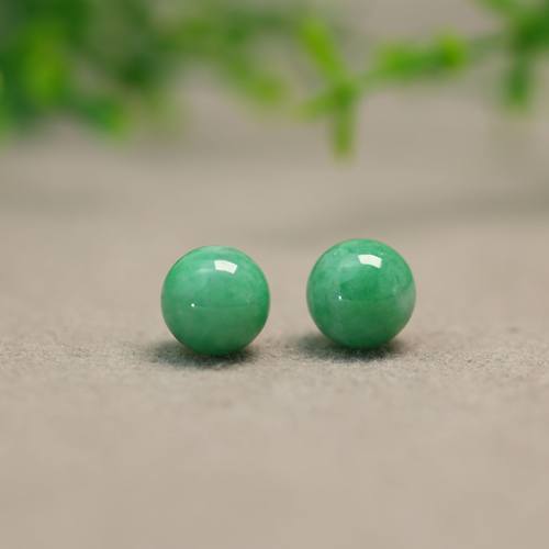 糯种满绿缅甸天然A货翡翠珠子