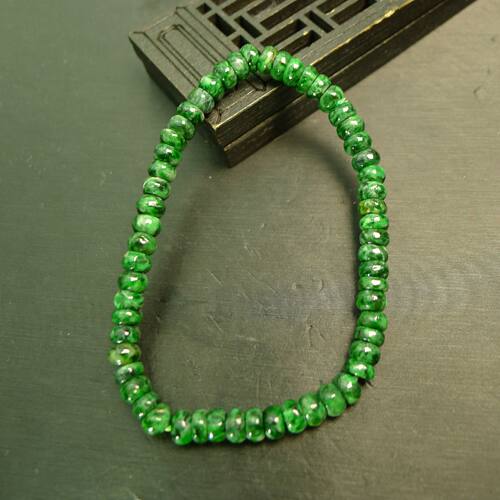 满绿天然A货翡翠算盘珠子手串