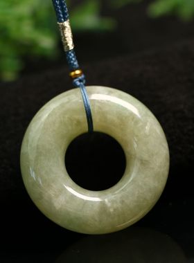 #A854冰种天然A货翡翠玉环吊坠面包圈毛衣挂坠