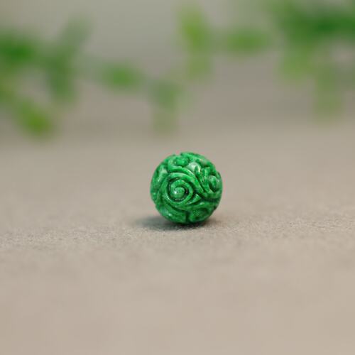 辣绿缅甸天然A货翡翠雕花珠子