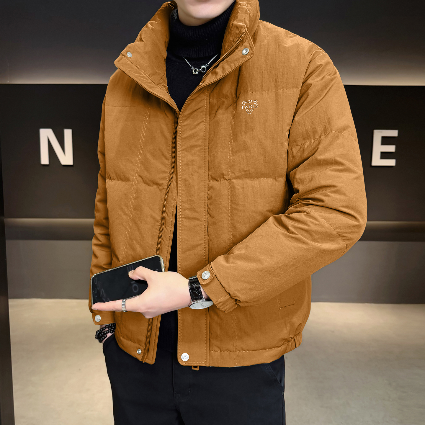 雷迪波尔官方冬季轻薄立领羽绒服男士潮牌休闲短款高级感男装加厚