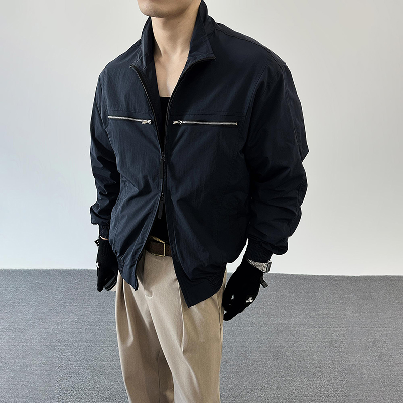 雷迪波尔官方设计感小众立领夹克外套男痞帅潮牌美式高级感百搭男