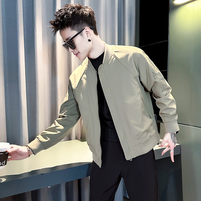 雷迪波尔官方棒球领工装夹克男潮牌简约纯色褂子痞帅男装上衣春秋