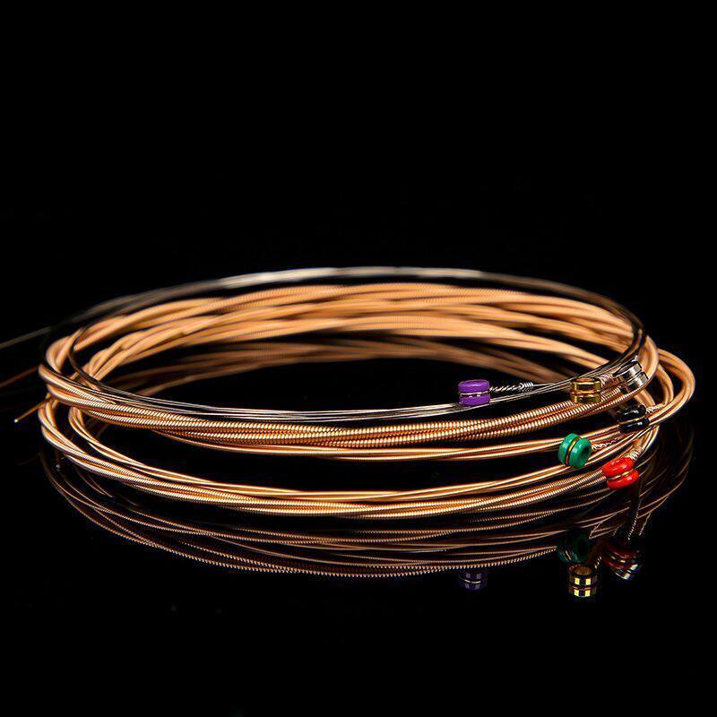 吉他弦一套6根民谣木吉他通用配件彩色琴弦线一弦换弦工具全套装