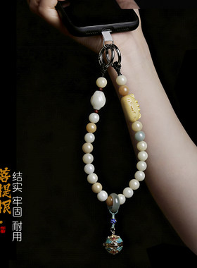 多彩菩提根手机链挂绳手腕式短款