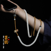 手工原创手机链挂绳斜挎长款 女士高档天然菩提根星月吊绳结实牢固