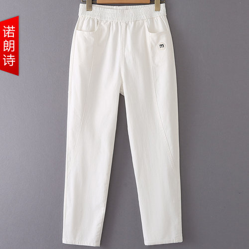 水洗棉休闲裤适中通勤韩版