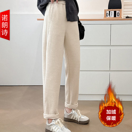 胖mm加绒加厚保暖休闲裤女裤