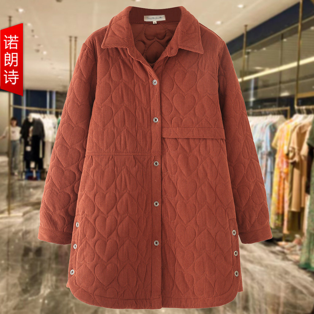 大码女装妈妈装中长款夹棉棉服灯芯绒翻领棉衣时尚爱心绗棉上衣冬,女装/女士精品,大码内搭,淘宝优惠券,粉丝福利购,淘宝优惠卷