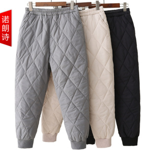 加肥加大轻薄羽绒棉裤 女200斤老年人外穿奶奶裤 束脚保暖 棉裤 大码