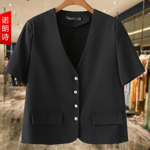 大码女装小香风短袖西装外套夏装