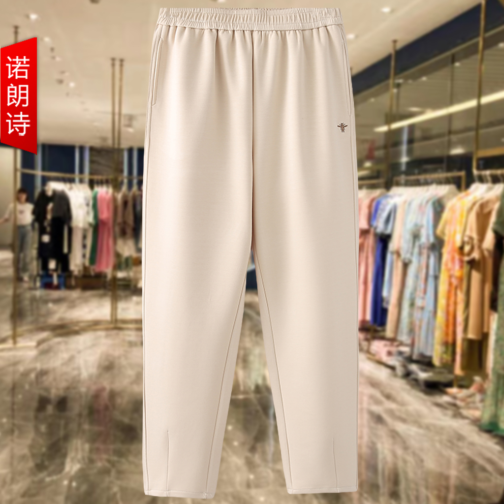 胖mm大码女装米色卫裤女宽松显瘦高腰运动休闲裤松紧腰哈伦萝卜裤,女装/女士精品,大码裤装,淘宝优惠券,粉丝福利购,淘宝优惠卷