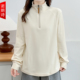 半高领长袖 半拉链上衣 胖mm秋冬装 大码 卫衣宽松显瘦正肩纯色打底衫