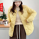 洋气夹棉棉服外套冬 胖mm大码 女装 加肥加大码 爱心格纹拼接棉衣时尚