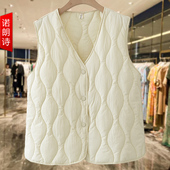 轻薄保暖内穿棉马甲加肥加大吗波浪纹时尚 2025新款 修身 棉坎肩外穿