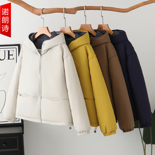 棉衣外套韩版 胖mm连帽加厚保暖棉服小个子冬装 休闲面包服 女装 大码