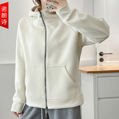 大码女装欧货连帽卫衣外套开衫秋