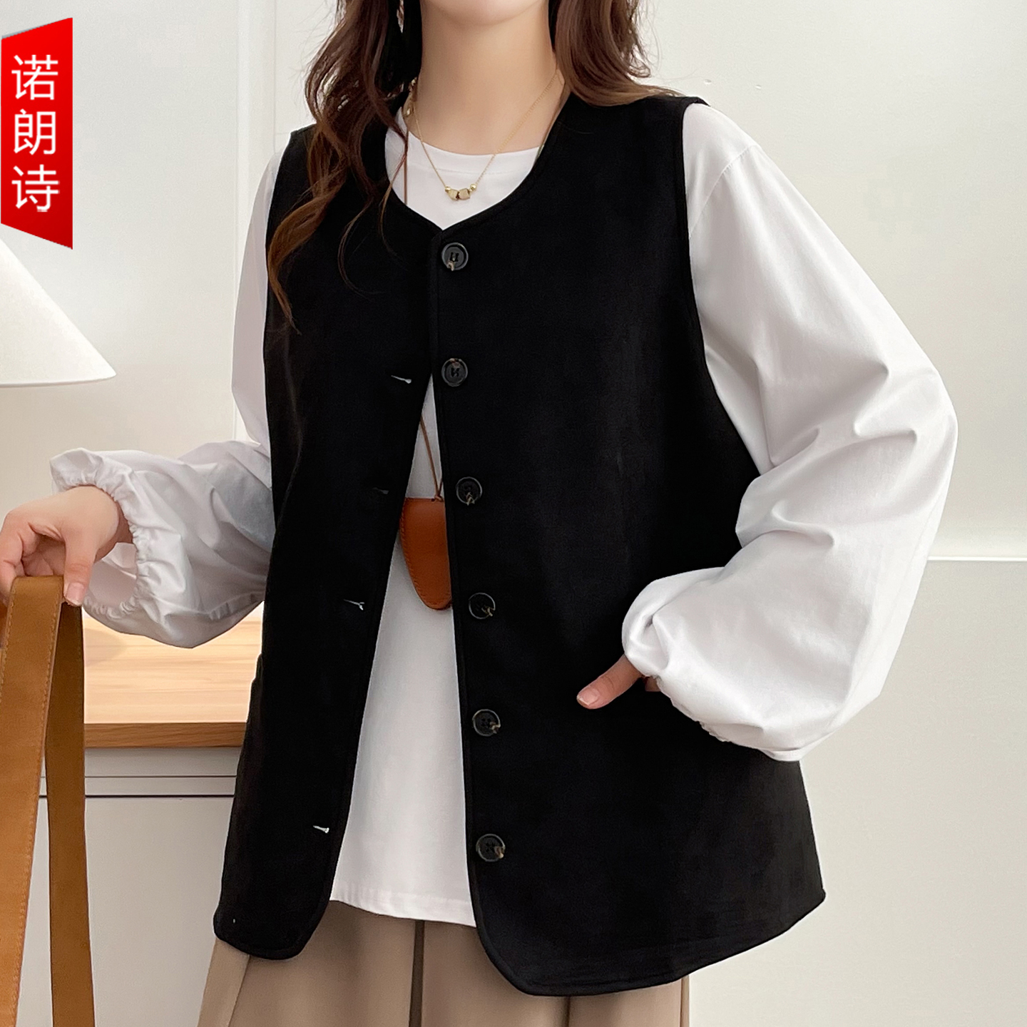 大码女装秋季超好看休闲马甲开衫