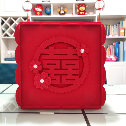 结婚布艺礼金箱红包箱收纳钱箱