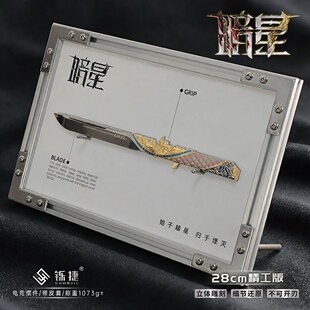 三角洲行动周边 玩具桌面摆件 暗星新刀皮金属武器精工模型相框版