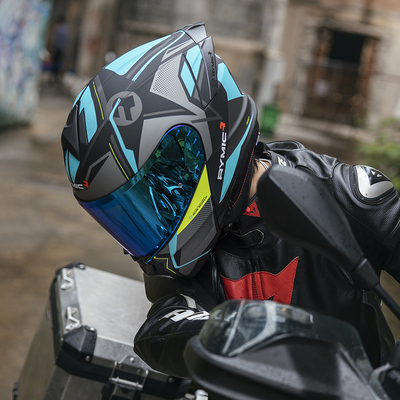 rymic揭面盔摩托车双镜片