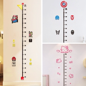动漫卡通亚克力立体宝宝房间儿童卧室可爱身高贴自粘量身高尺墙贴
